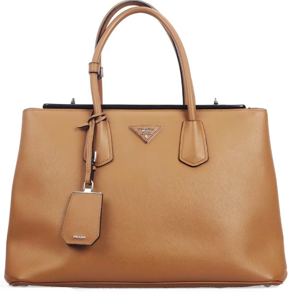 Prada Turnlock Cuir Twin Tote Saffiano